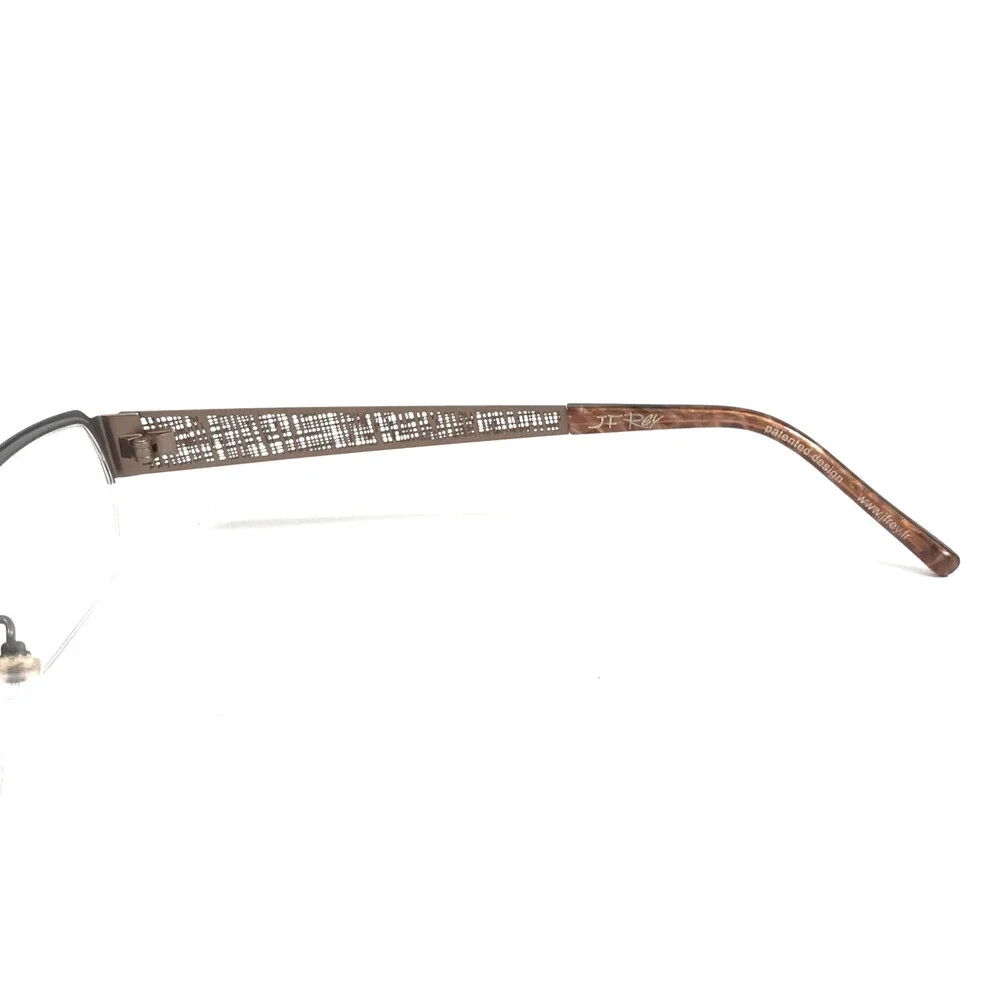 J.F. Rey Eyeglasses Frames JF2590 0592 Matte Silver Pale Gold Half Rim 54-15-145
